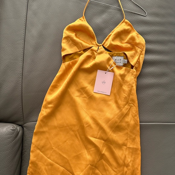Orange Satin Mini Dress - Hello Molly NWT - Picture 7 of 8